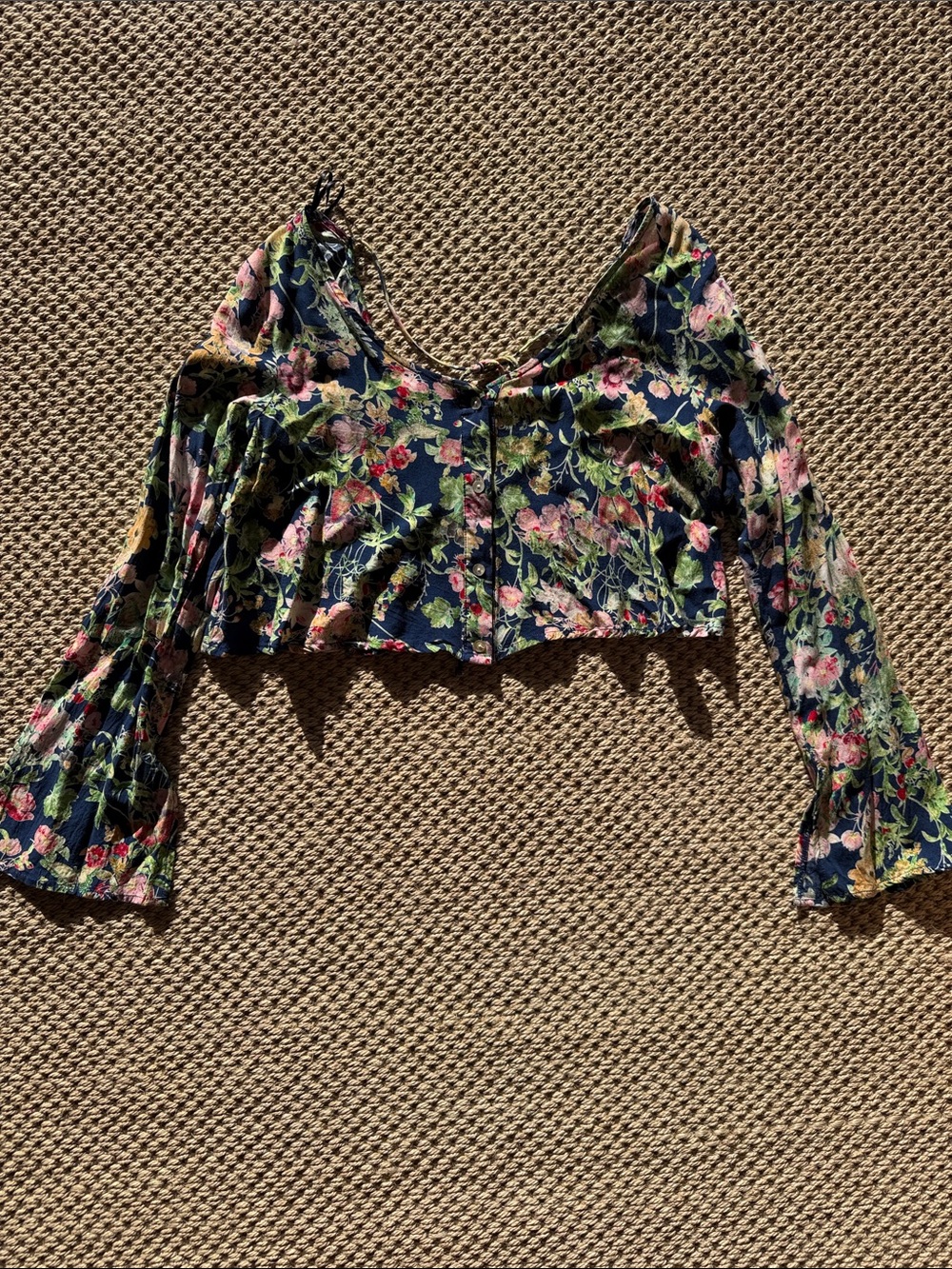 Women's Zara Jungle Floral Cropped Hippie Top size small
